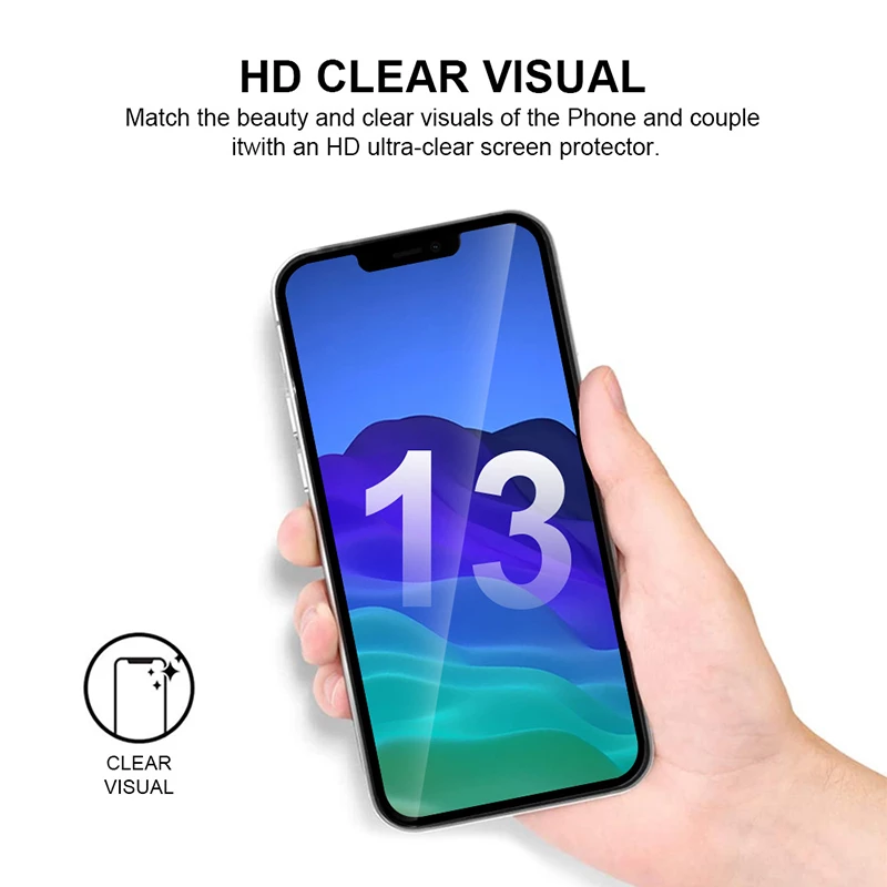 for iPhone 14 13 12 11 XR XS - 4D Full Coverage Tempered Glass Screen Protector