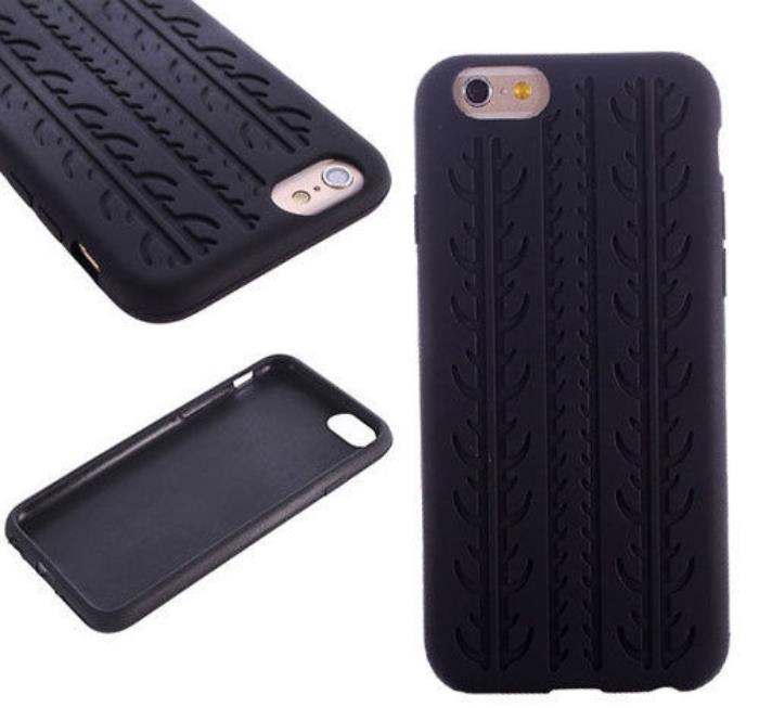 for iPhone 6 Plus | 6S Plus - Black Tyre Tire Tread Rubber Case Cover | FPC