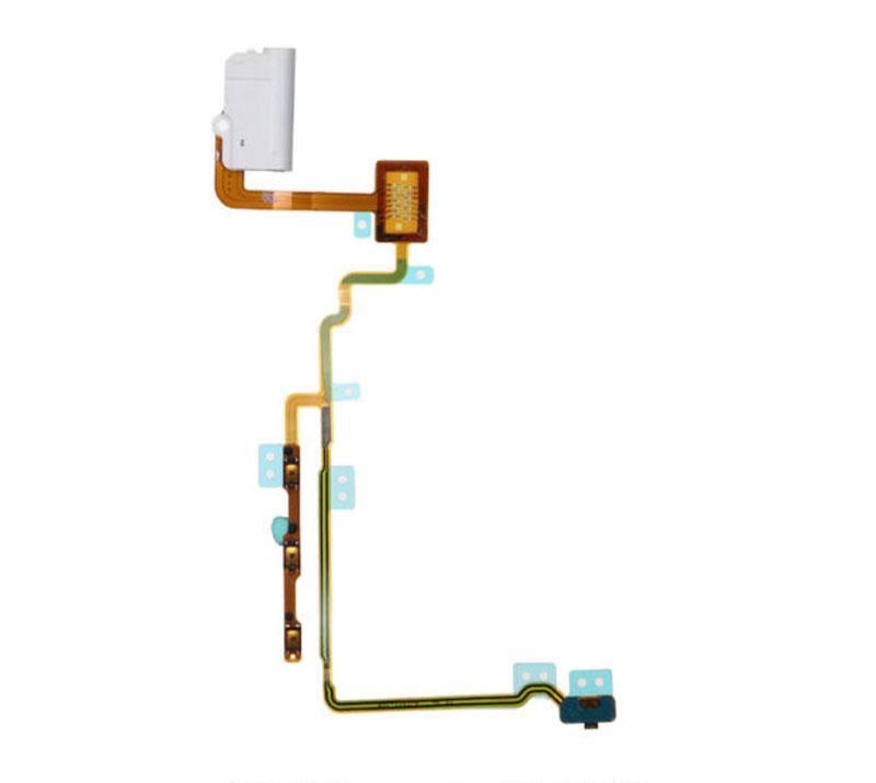 For iPod Nano 7 - White Headphone Audio Jack Power Volume Button Flex Cable