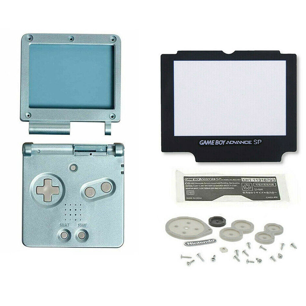 for Gameboy Advance SP - Pearl Blue Replacement Full Housing Shell