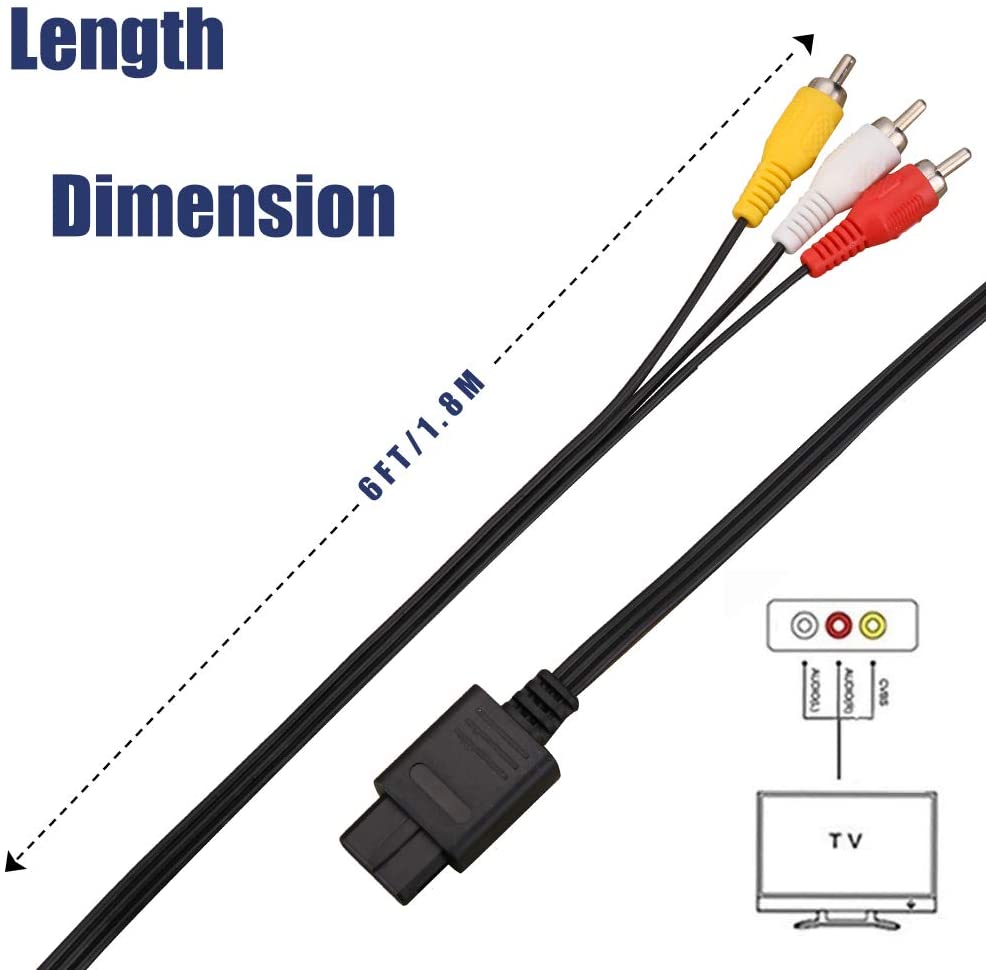 for Nintendo SNES | GameCube | N64 - RCA AV TV Audio Video Cable Lead | FPC