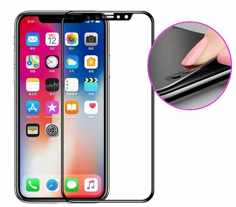 for iPhone 14 13 12 11 XR XS - 4D Full Coverage Tempered Glass Screen Protector